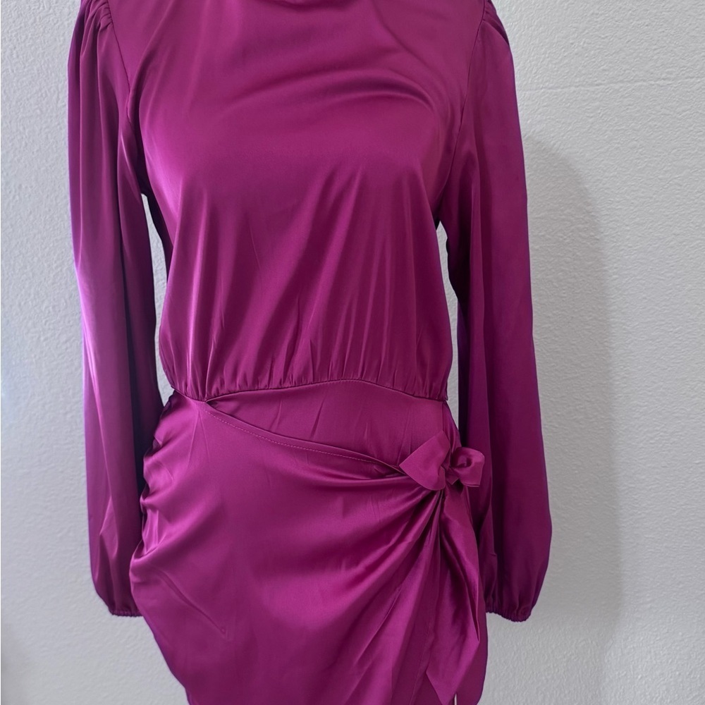Chic Fuchsia Long-Sleeve Dress